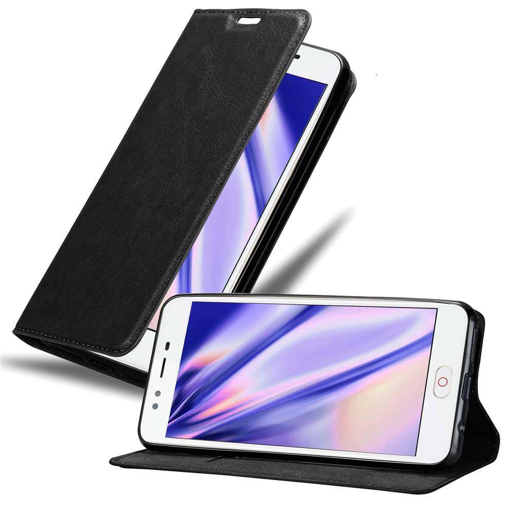 Cadorabo Hülle für ZTE Nubia M2 LITE Schutz Hülle in Schwarz Handyhülle Etui Case Cover Magnetverschluss