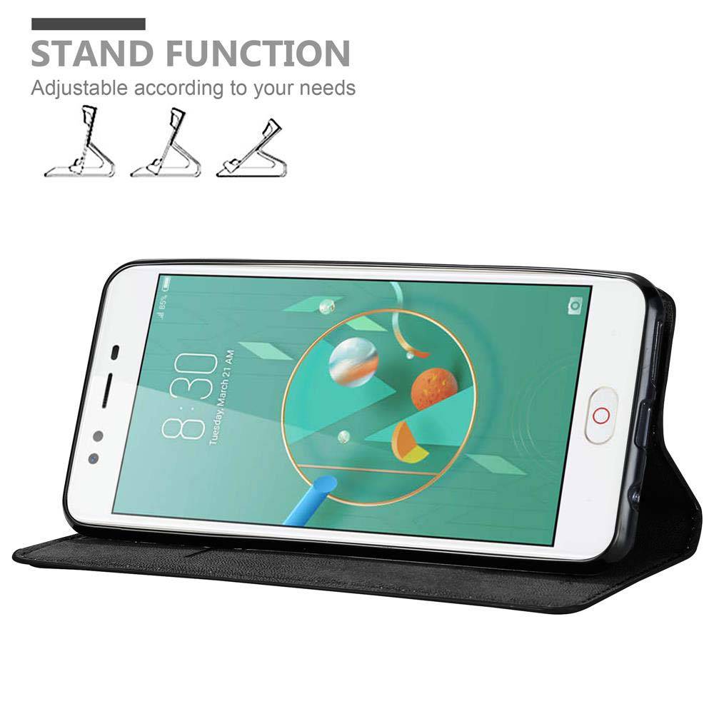 Cadorabo Hülle für ZTE Nubia M2 LITE Schutz Hülle in Schwarz Handyhülle Etui Case Cover Magnetverschluss