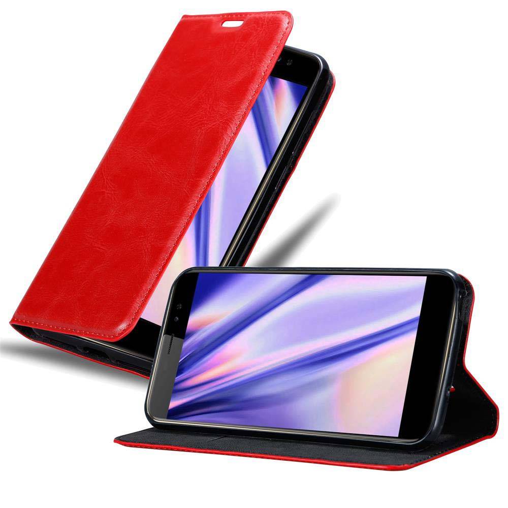 Cadorabo Hülle für ZTE Nubia N1 LITE Schutz Hülle in Rot Handyhülle Etui Case Cover Magnetverschluss