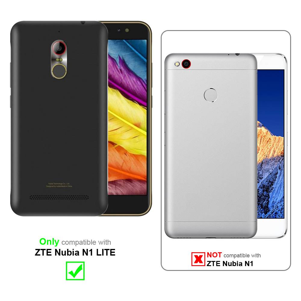 Cadorabo Hülle für ZTE Nubia N1 LITE Schutz Hülle in Rot Handyhülle Etui Case Cover Magnetverschluss