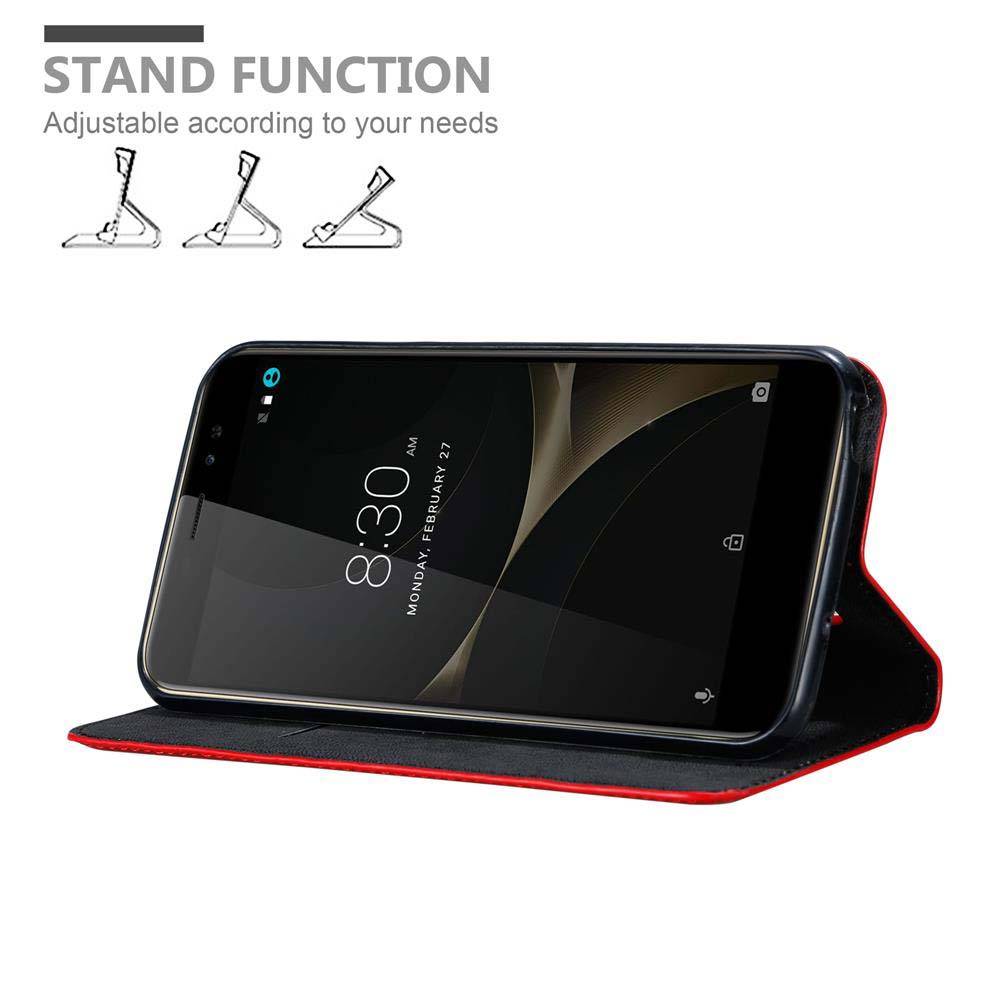 Cadorabo Hülle für ZTE Nubia N1 LITE Schutz Hülle in Rot Handyhülle Etui Case Cover Magnetverschluss