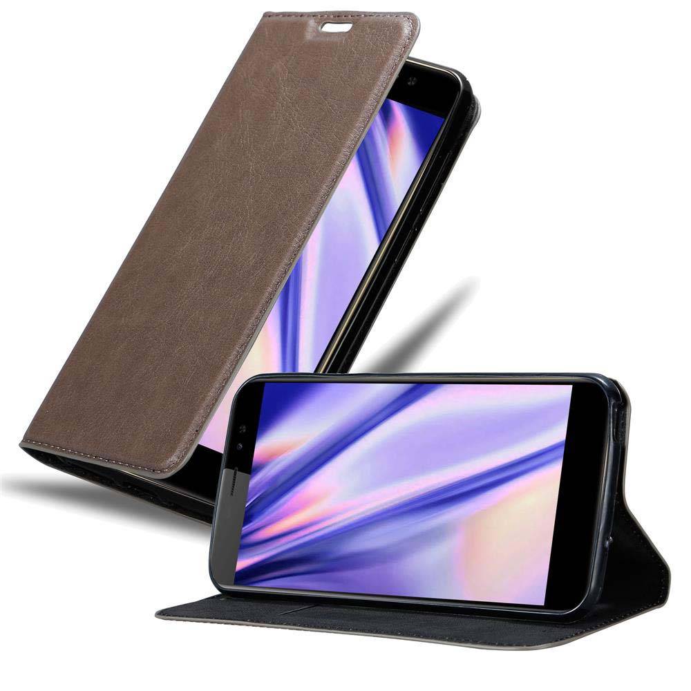 Cadorabo Hülle für ZTE Nubia N1 LITE Schutz Hülle in Braun Handyhülle Etui Case Cover Magnetverschluss