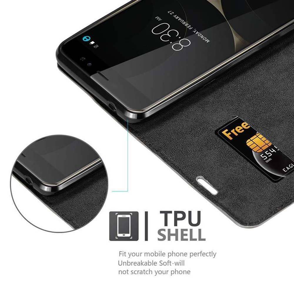 Cadorabo Hülle für ZTE Nubia N1 LITE Schutz Hülle in Braun Handyhülle Etui Case Cover Magnetverschluss