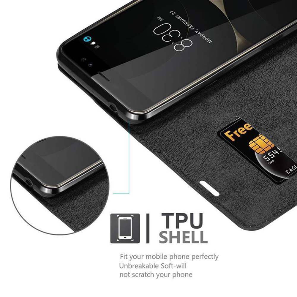 Cadorabo Hülle für ZTE Nubia N1 LITE Schutz Hülle in Schwarz Handyhülle Etui Case Cover Magnetverschluss