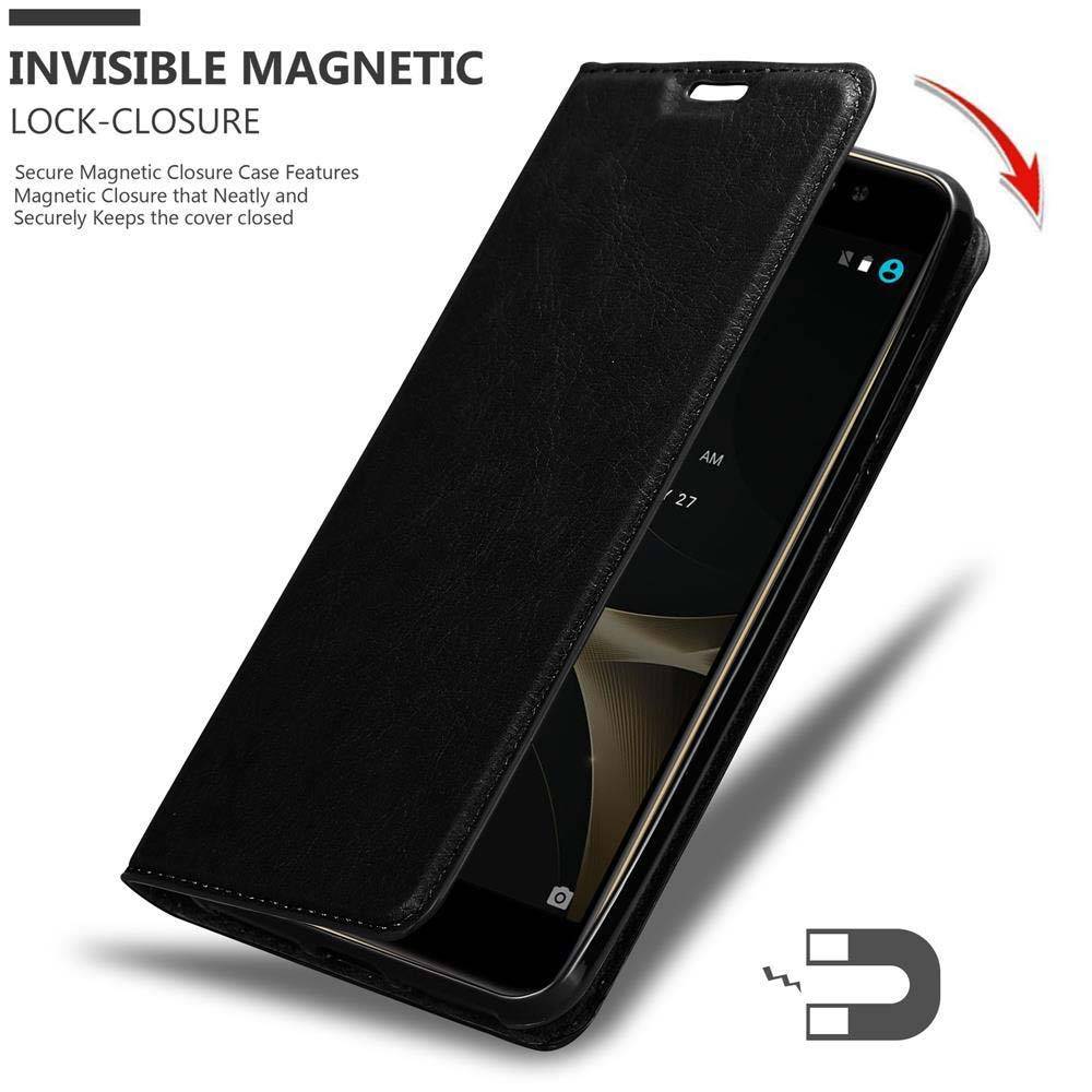 Cadorabo Hülle für ZTE Nubia N1 LITE Schutz Hülle in Schwarz Handyhülle Etui Case Cover Magnetverschluss