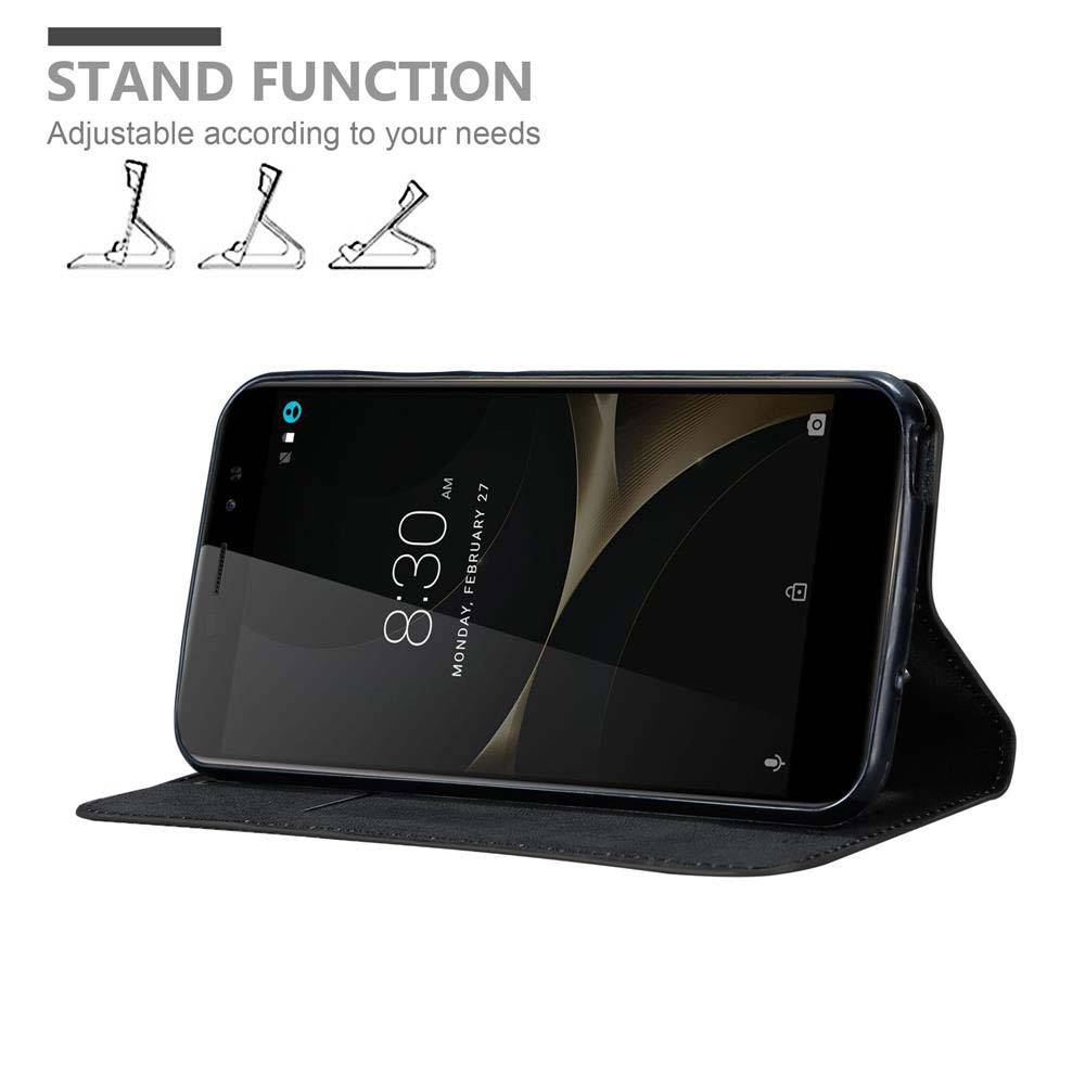 Cadorabo Hülle für ZTE Nubia N1 LITE Schutz Hülle in Schwarz Handyhülle Etui Case Cover Magnetverschluss
