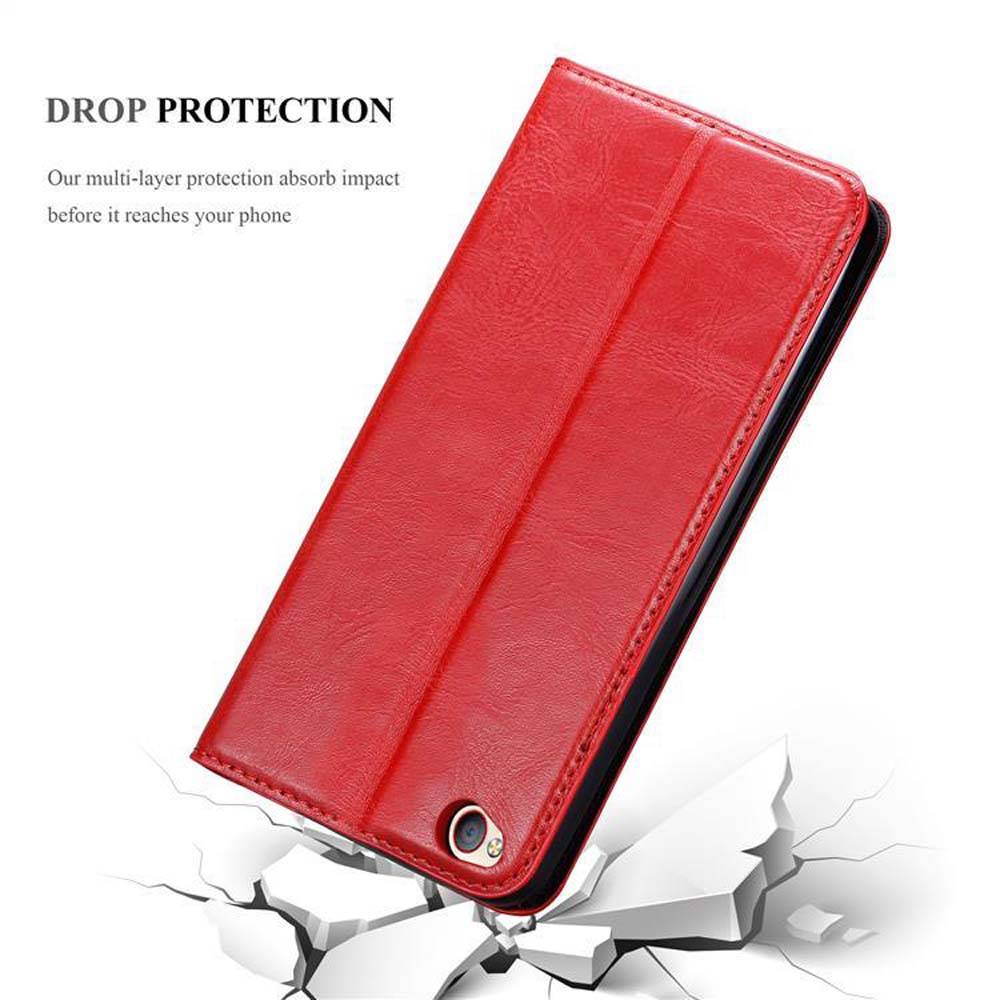 Cadorabo Hülle für ZTE Nubia N2 Schutz Hülle in Rot Handyhülle Etui Case Cover Magnetverschluss