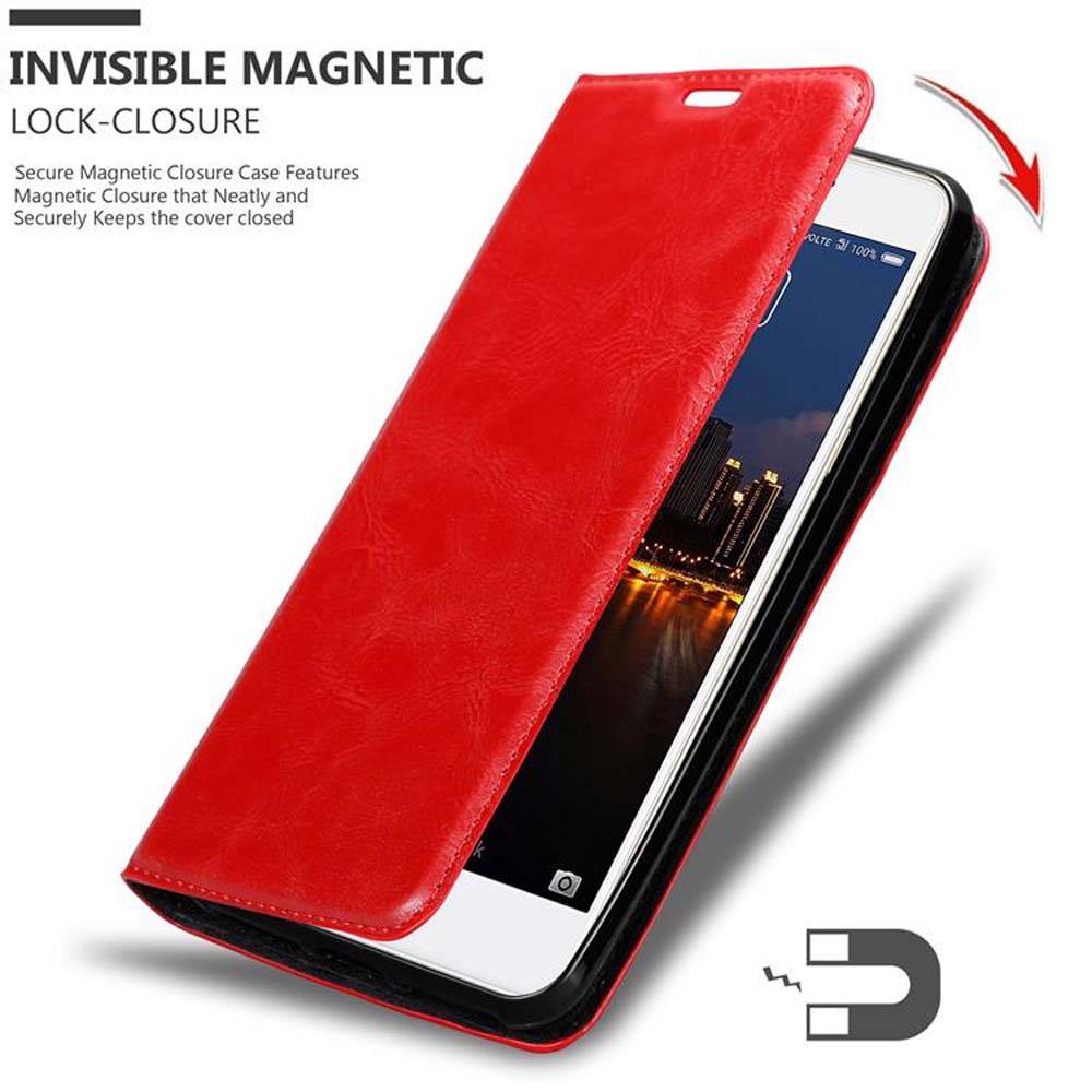 Cadorabo Hülle für ZTE Nubia N2 Schutz Hülle in Rot Handyhülle Etui Case Cover Magnetverschluss
