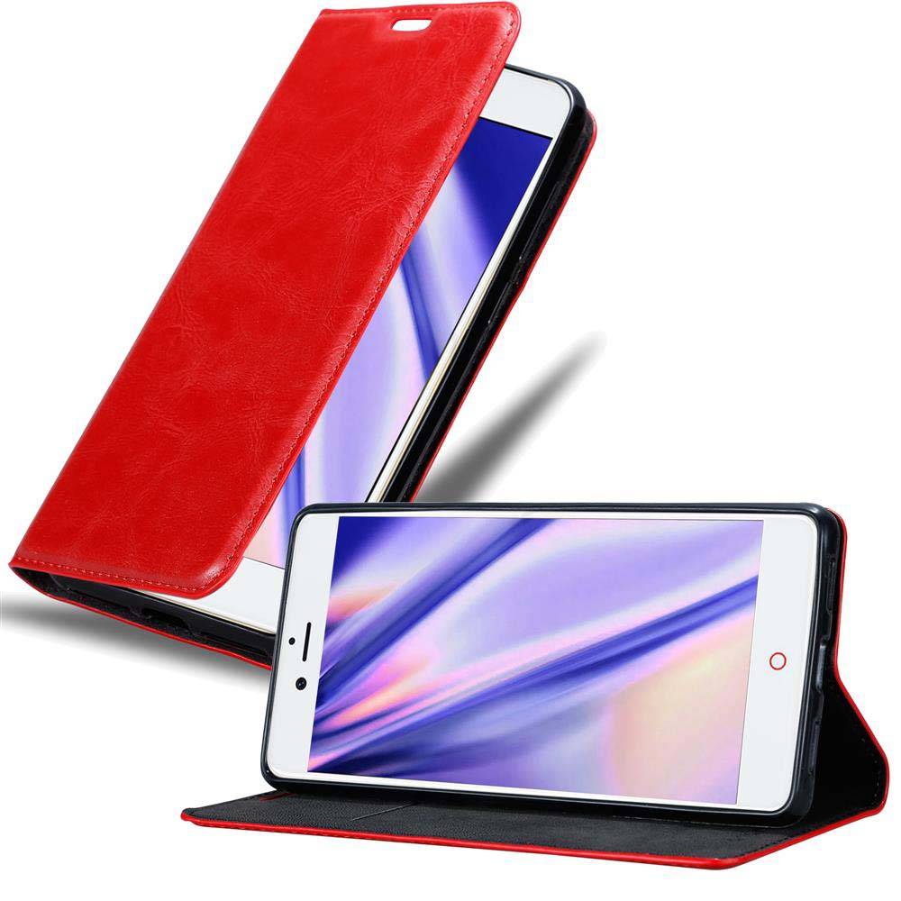 Cadorabo Hülle für ZTE Nubia Z11 Schutz Hülle in Rot Handyhülle Etui Case Cover Magnetverschluss