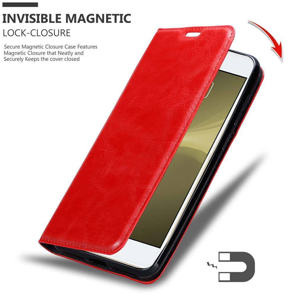 Cadorabo Hülle für ZTE Nubia Z11 Schutz Hülle in Rot Handyhülle Etui Case Cover Magnetverschluss