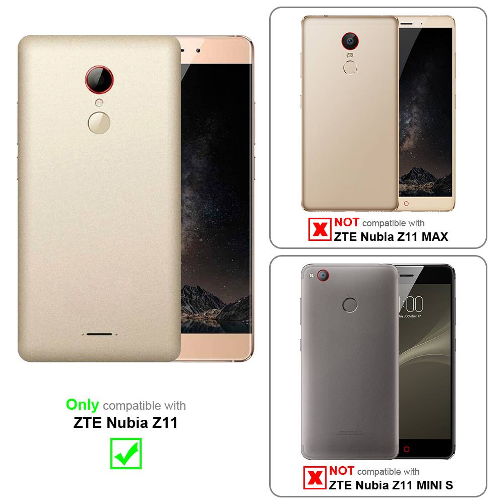 Cadorabo Hülle für ZTE Nubia Z11 Schutz Hülle in Rot Handyhülle Etui Case Cover Magnetverschluss