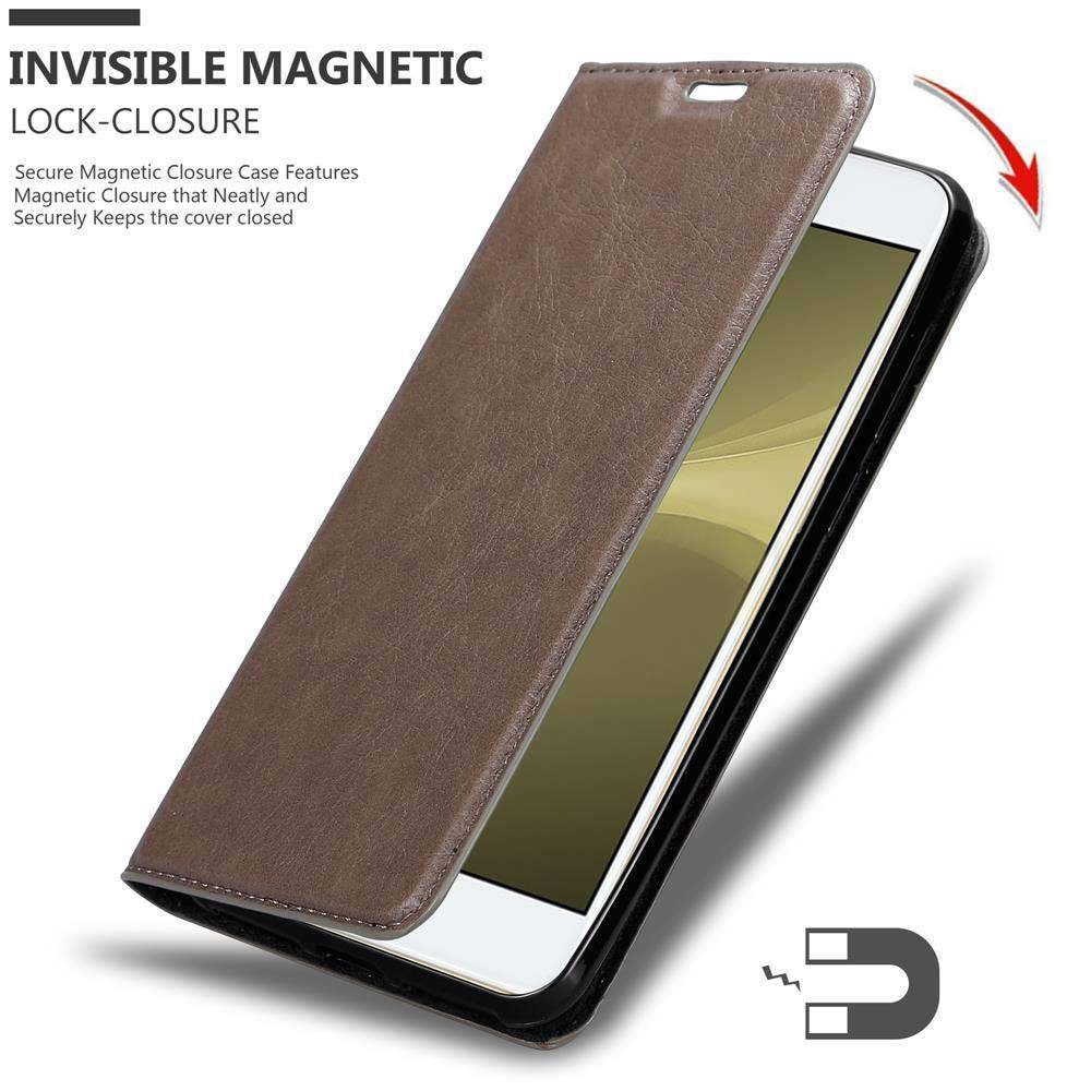 Cadorabo Hülle für ZTE Nubia Z11 Schutz Hülle in Braun Handyhülle Etui Case Cover Magnetverschluss