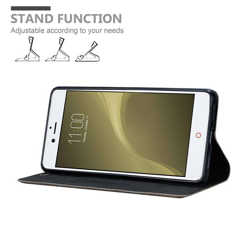 Cadorabo Hülle für ZTE Nubia Z11 Schutz Hülle in Braun Handyhülle Etui Case Cover Magnetverschluss