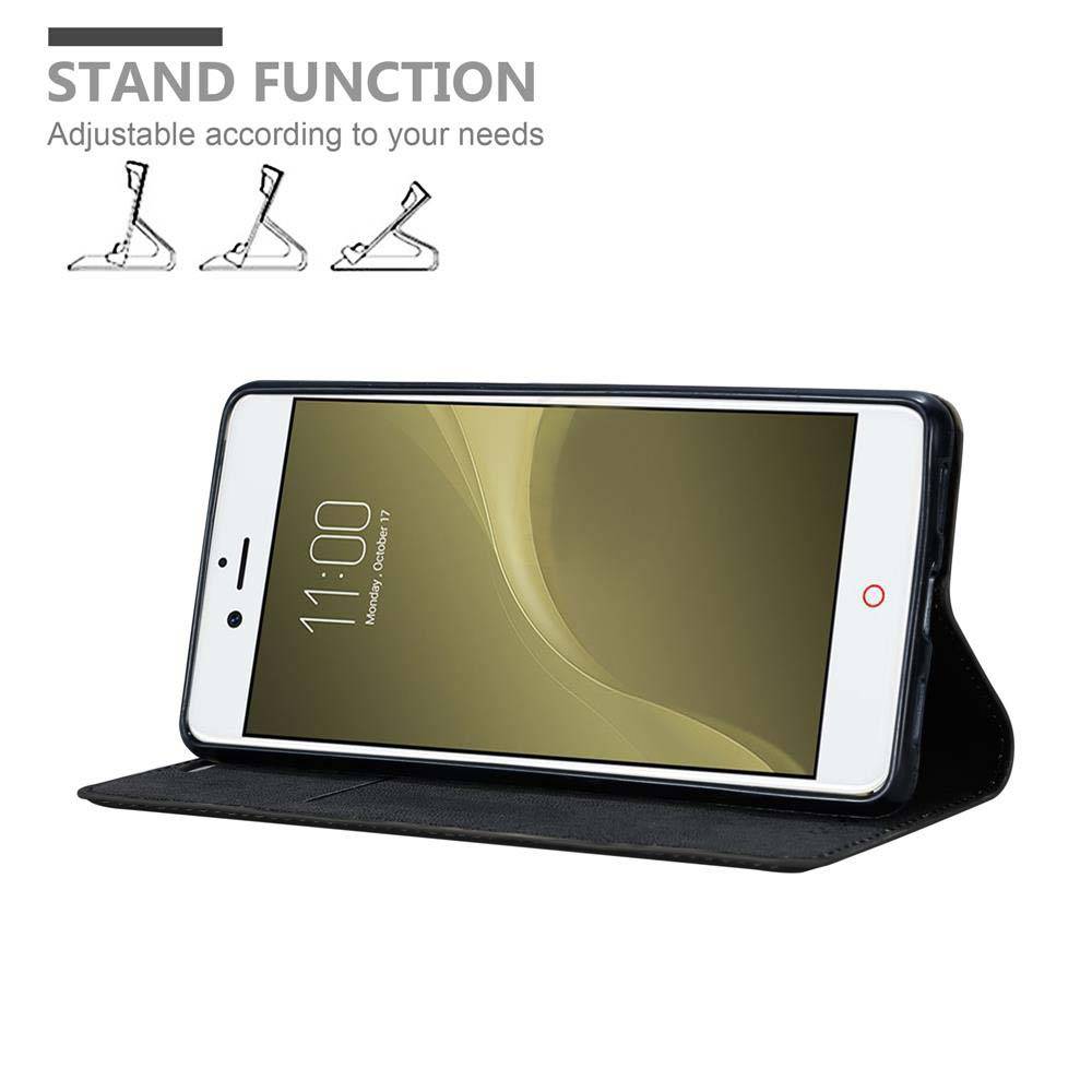 Cadorabo Hülle für ZTE Nubia Z11 Schutz Hülle in Schwarz Handyhülle Etui Case Cover Magnetverschluss