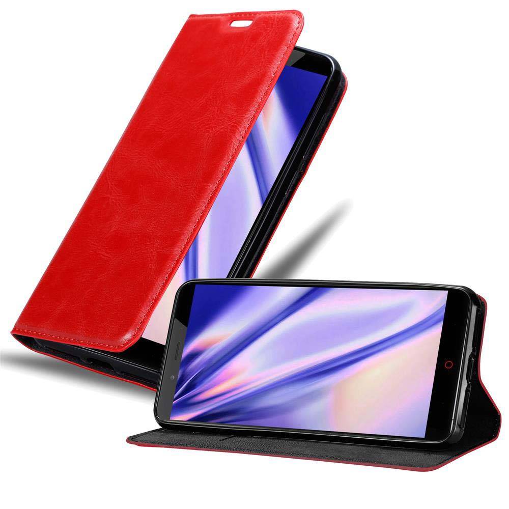 Cadorabo Hülle für ZTE Nubia Z11 MAX Schutz Hülle in Rot Handyhülle Etui Case Cover Magnetverschluss