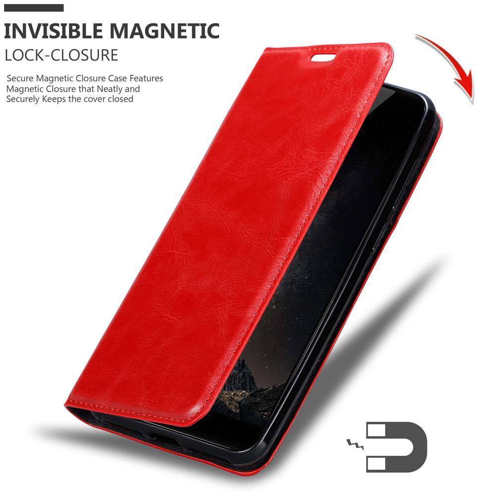 Cadorabo Hülle für ZTE Nubia Z11 MAX Schutz Hülle in Rot Handyhülle Etui Case Cover Magnetverschluss