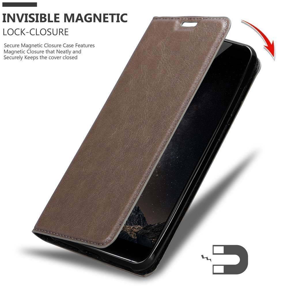 Cadorabo Hülle für ZTE Nubia Z11 MAX Schutz Hülle in Braun Handyhülle Etui Case Cover Magnetverschluss