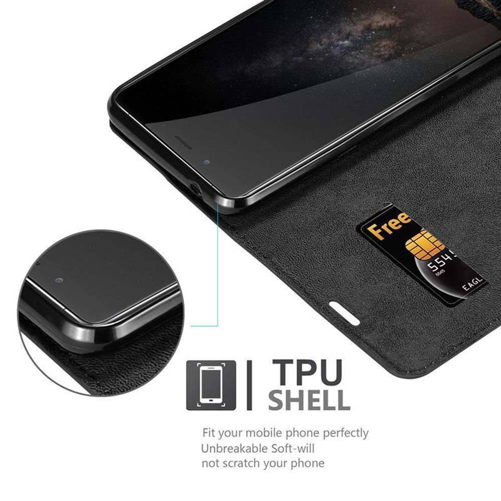 Cadorabo Hülle für ZTE Nubia Z11 MAX Schutz Hülle in Schwarz Handyhülle Etui Case Cover Magnetverschluss