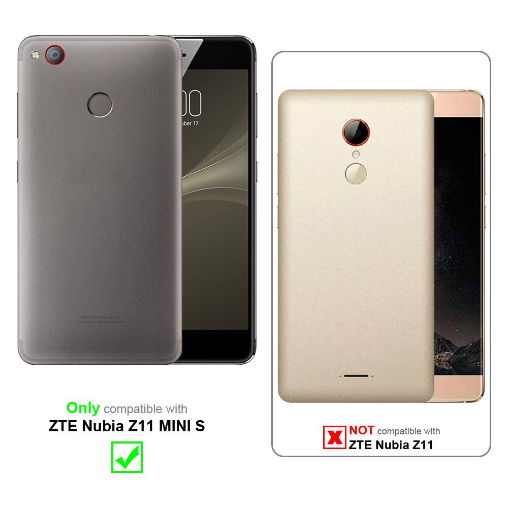 Cadorabo Hülle für ZTE Nubia Z11 MINI S Schutz Hülle in Rot Handyhülle Etui Case Cover Magnetverschluss