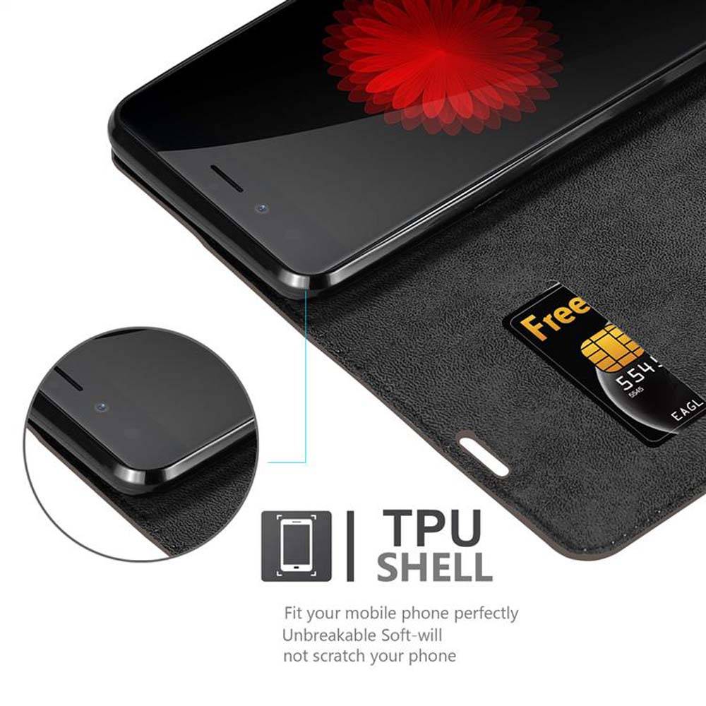 Cadorabo Hülle für ZTE Nubia Z11 MINI S Schutz Hülle in Braun Handyhülle Etui Case Cover Magnetverschluss