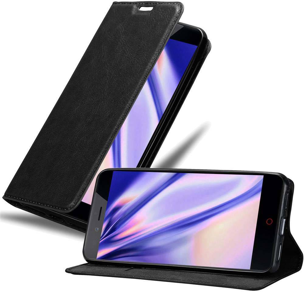 Cadorabo Hülle für ZTE Nubia Z11 MINI S Schutz Hülle in Schwarz Handyhülle Etui Case Cover Magnetverschluss