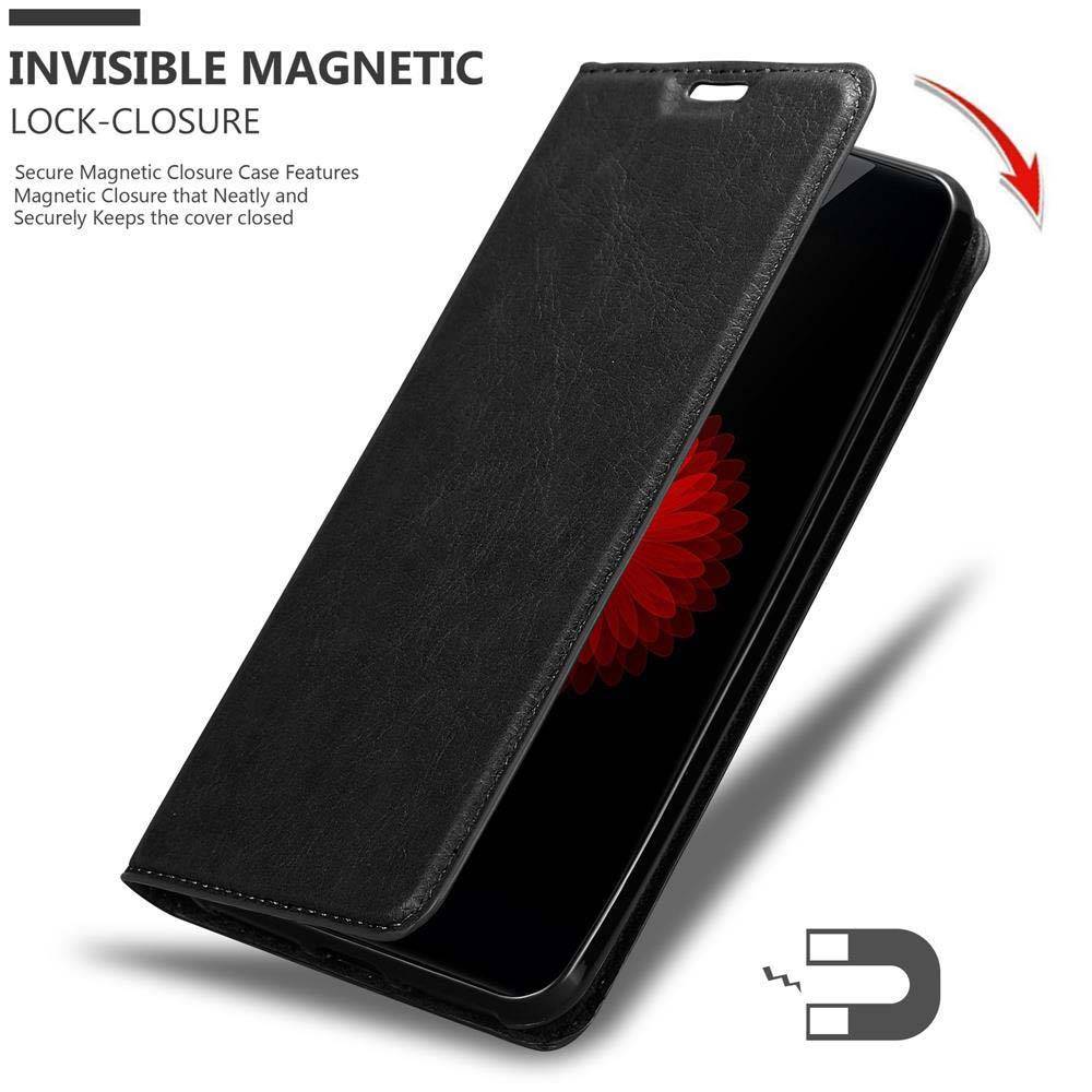 Cadorabo Hülle für ZTE Nubia Z11 MINI S Schutz Hülle in Schwarz Handyhülle Etui Case Cover Magnetverschluss