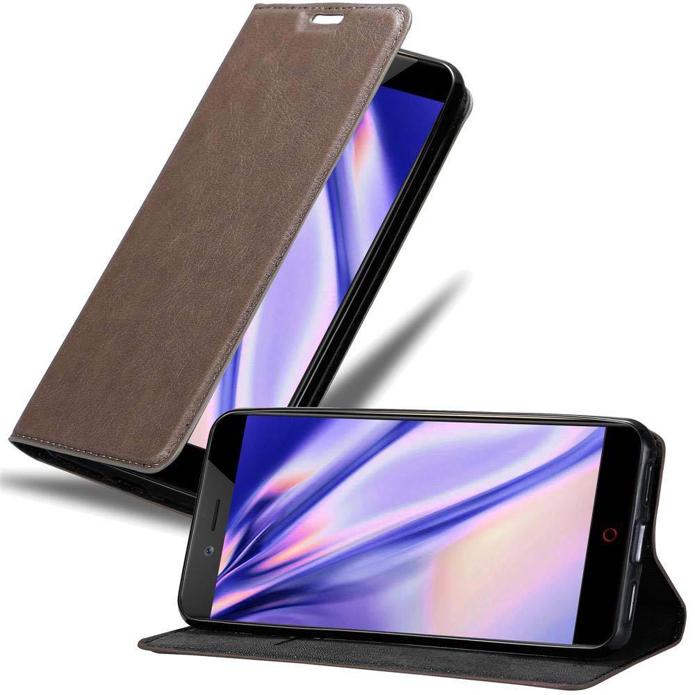 Cadorabo Hülle für ZTE Nubia Z17 MINI Schutz Hülle in Braun Handyhülle Etui Case Cover Magnetverschluss