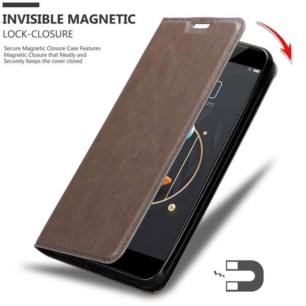 Cadorabo Hülle für ZTE Nubia Z17 MINI Schutz Hülle in Braun Handyhülle Etui Case Cover Magnetverschluss