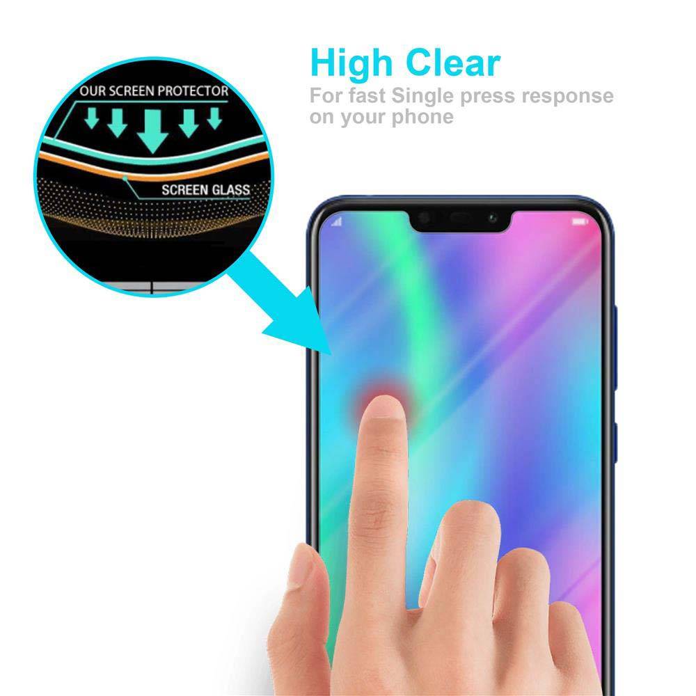Cadorabo Panzer Folie für Honor 8C Schutzfolie in Transparent Gehärtetes Tempered Display-Schutzglas
