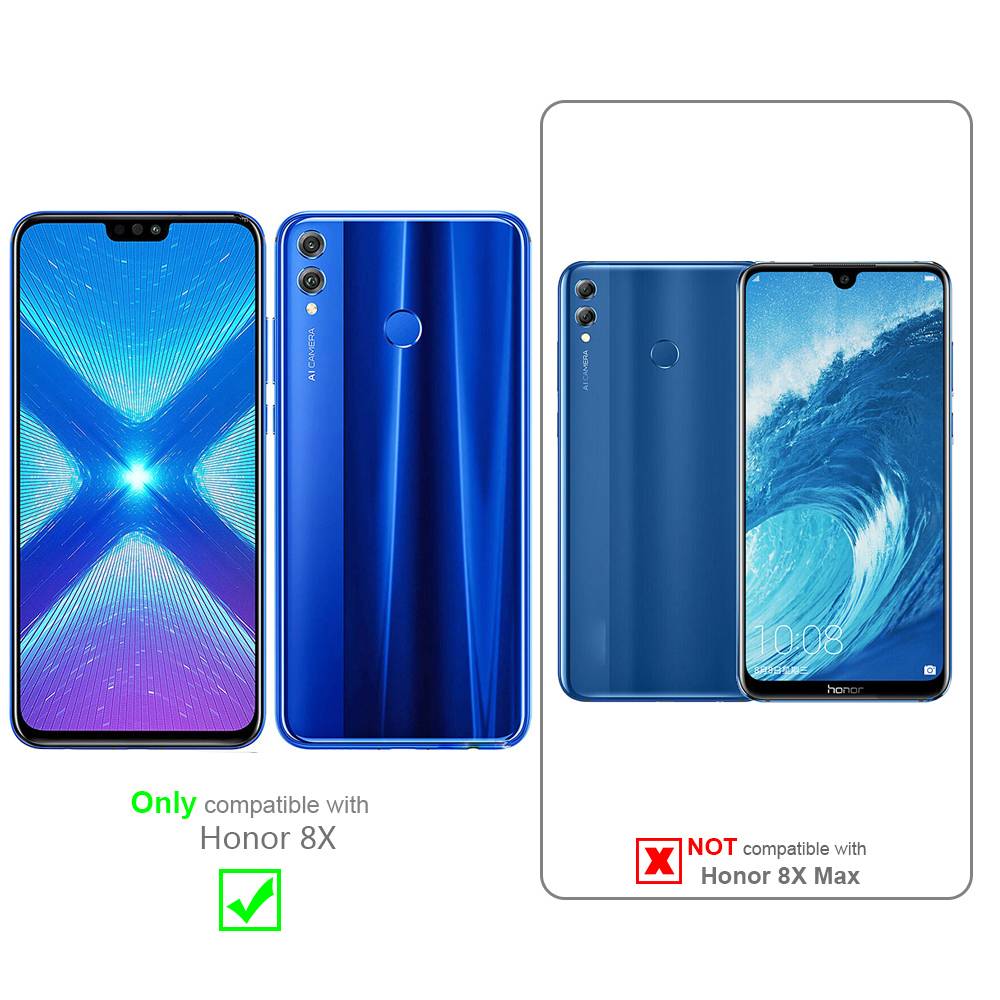 Cadorabo Panzer Folie für Honor 8X Schutzfolie in Transparent Gehärtetes Tempered Display-Schutzglas