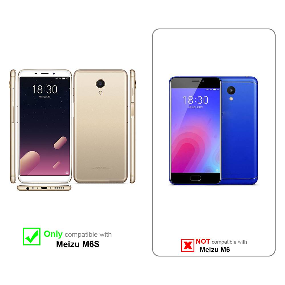 Cadorabo Panzer Folie für MEIZU M6S Schutzfolie in Transparent Gehärtetes Tempered Display-Schutzglas