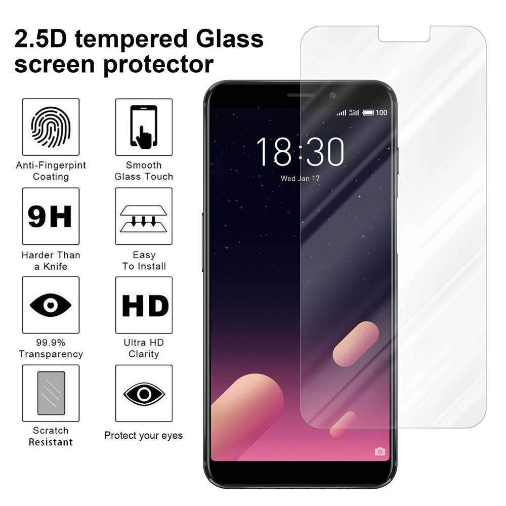 Cadorabo Panzer Folie für MEIZU M6S Schutzfolie in Transparent Gehärtetes Tempered Display-Schutzglas