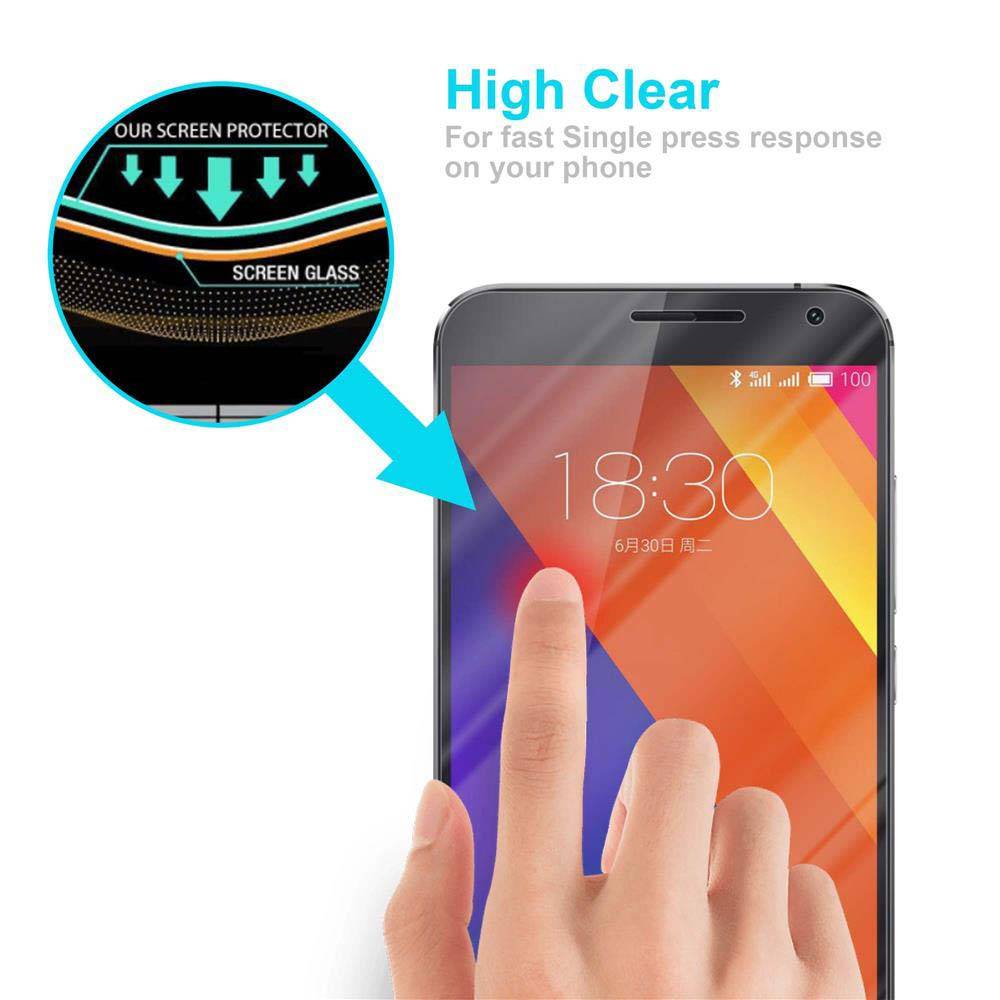 Cadorabo Panzer Folie für MEIZU MX5 Schutzfolie in Transparent Gehärtetes Tempered Display-Schutzglas
