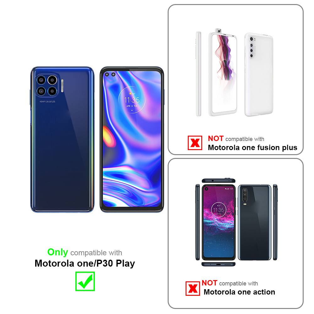 Cadorabo Panzer Folie für Motorola MOTO ONE Schutzfolie in Transparent Gehärtetes Tempered Display-Schutzglas