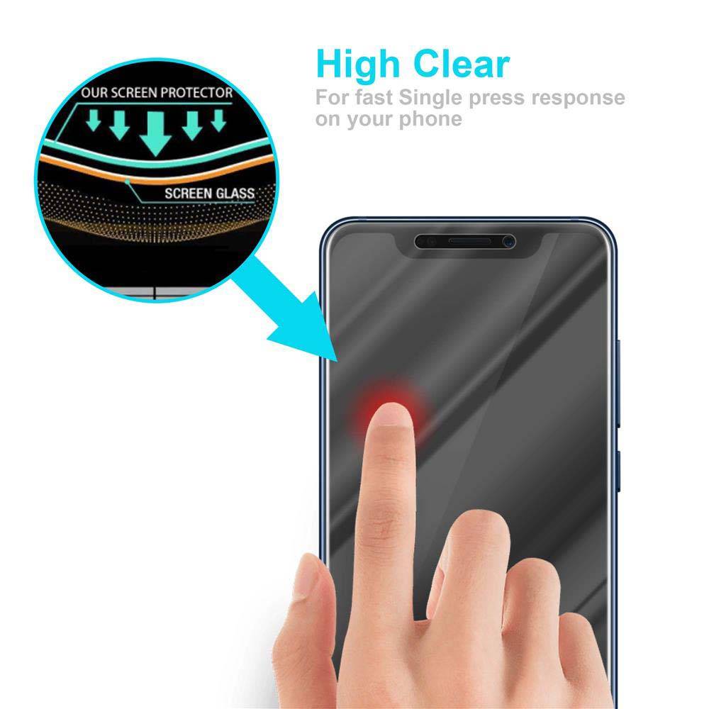 Cadorabo Panzer Folie für ZTE Axon 9 PRO Schutzfolie in Transparent Gehärtetes Tempered Display-Schutzglas