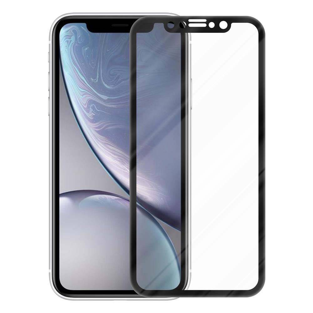Cadorabo Panzerfolie für Apple iPhone XR Schutzfolie in Schwarz Vollbild Folie Tempered Display Schutzglas
