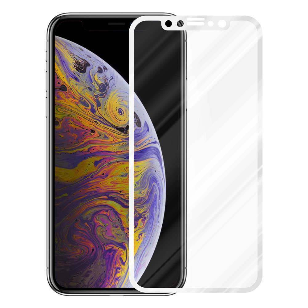 Cadorabo Panzerfolie für Apple iPhone XS MAX Schutzfolie in Weiß Vollbild Folie Tempered Display Schutzglas