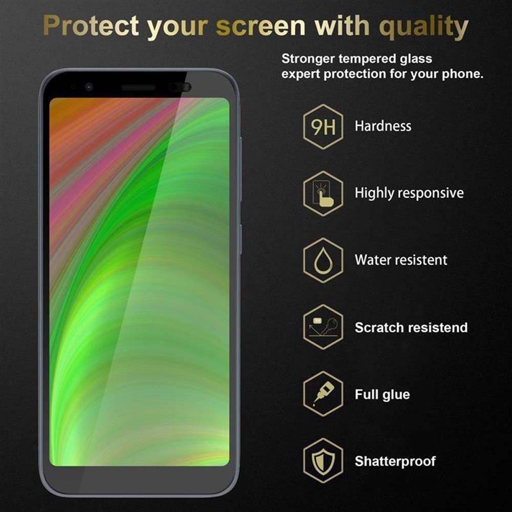 Cadorabo Vollbild Panzer Folie für Asus ZenFone Live - Schutzfolie in TRANSPARENT mit SCHWARZ - Gehärtetes (Tempered) Display-Schutzglas in 9H Härt