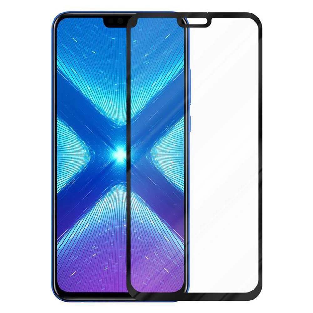 Cadorabo Panzerfolie für Honor 8X Schutzfolie in Schwarz Vollbild Folie Tempered Display Schutzglas