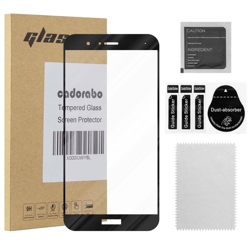 Cadorabo Vollbild Panzer Folie für Honor V9 - Schutzfolie in TRANSPARENT mit SCHWARZ