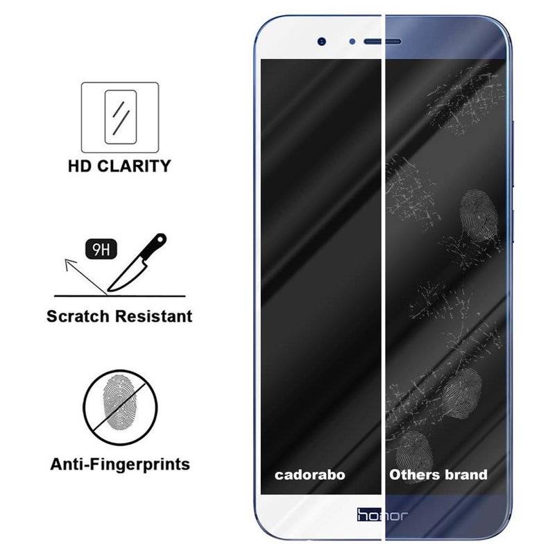 Cadorabo Vollbild Panzer Folie für Honor V9 - Schutzfolie in TRANSPARENT mit WEISS