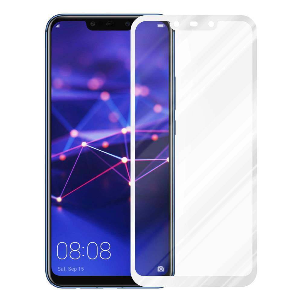 Cadorabo Panzerfolie für Huawei MATE 20 LITE Schutzfolie in Weiß Vollbild Folie Tempered Display Schutzglas