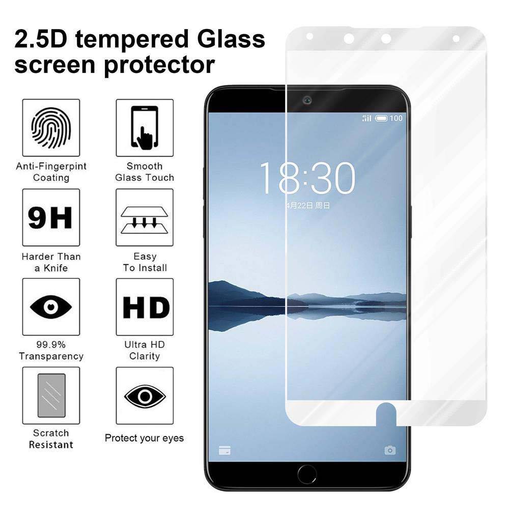 Cadorabo Panzerfolie für MEIZU 15 Schutzfolie in Weiß Vollbild Folie Tempered Display Schutzglas