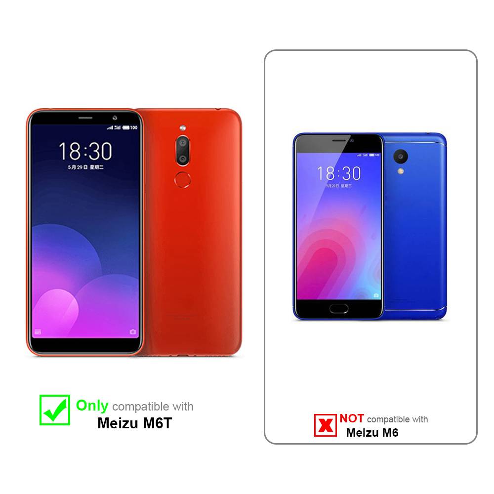 Cadorabo Panzerfolie für MEIZU M6T Schutzfolie in Weiß Vollbild Folie Tempered Display Schutzglas