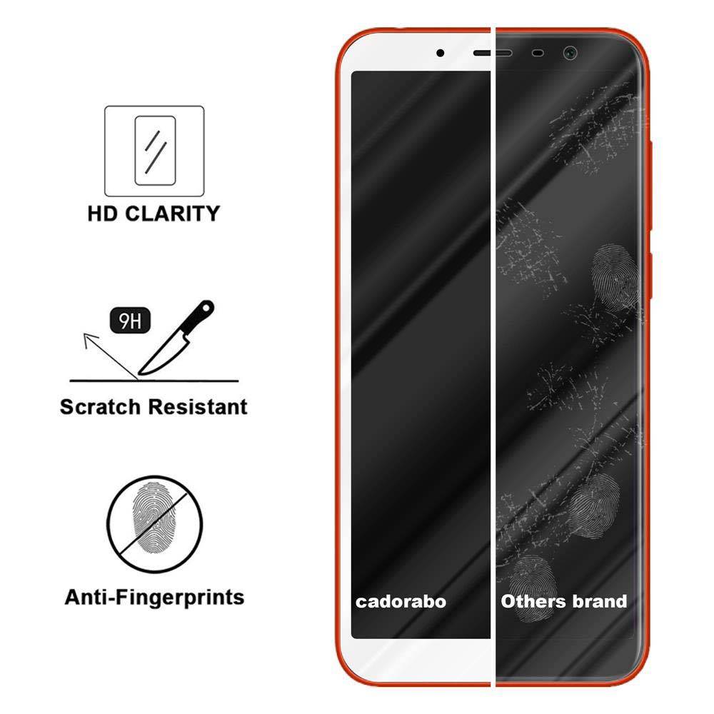 Cadorabo Panzerfolie für MEIZU M6T Schutzfolie in Weiß Vollbild Folie Tempered Display Schutzglas