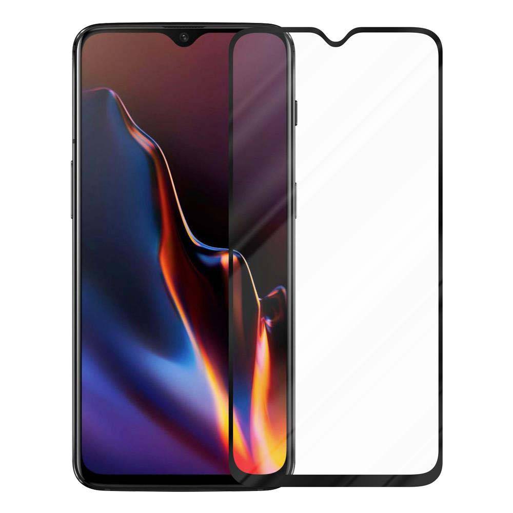 Cadorabo Panzerfolie für OnePlus 6T Schutzfolie in Schwarz Vollbild Folie Tempered Display Schutzglas