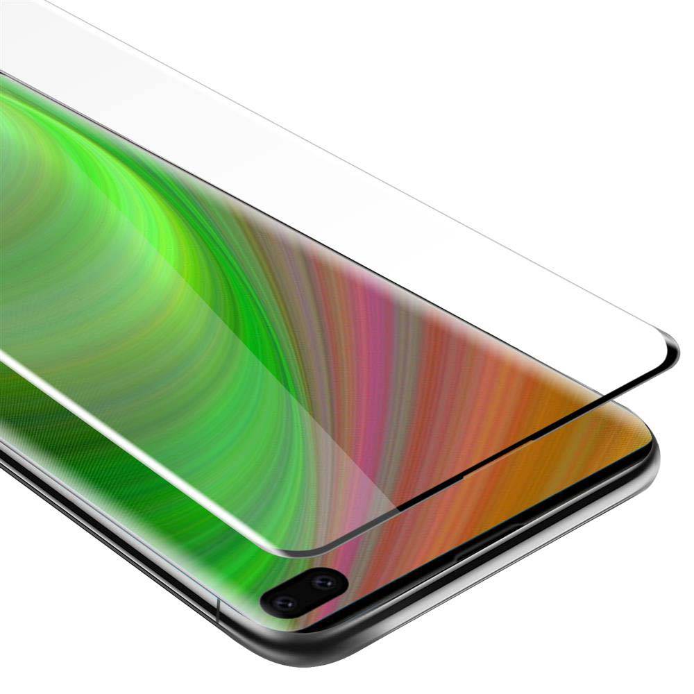 Cadorabo Panzerfolie für Samsung Galaxy S10 PLUS Schutzfolie in Schwarz Vollbild Folie Tempered Display Schutzglas