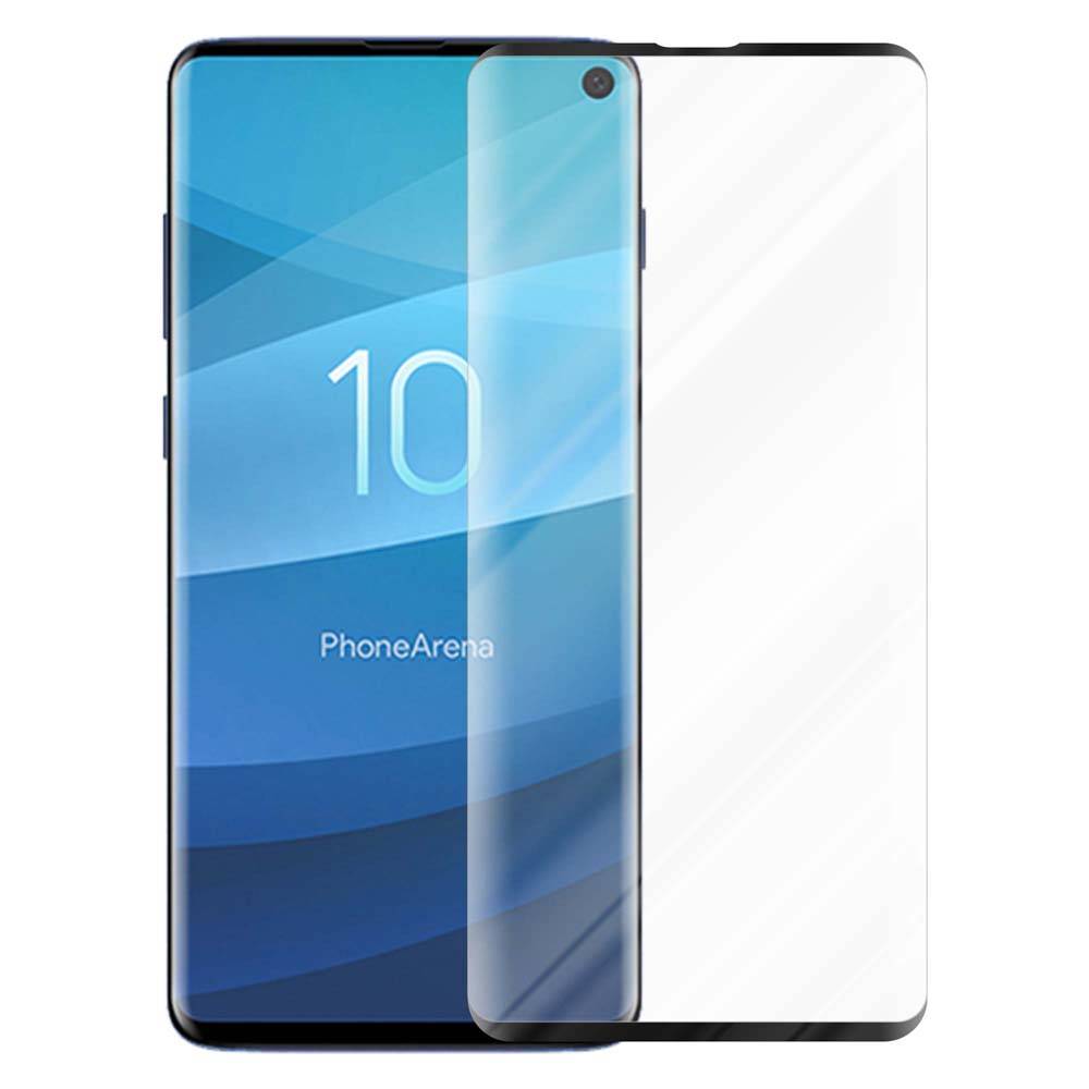 Cadorabo Panzerfolie für Samsung Galaxy S10 PLUS Schutzfolie in Schwarz Vollbild Folie Tempered Display Schutzglas