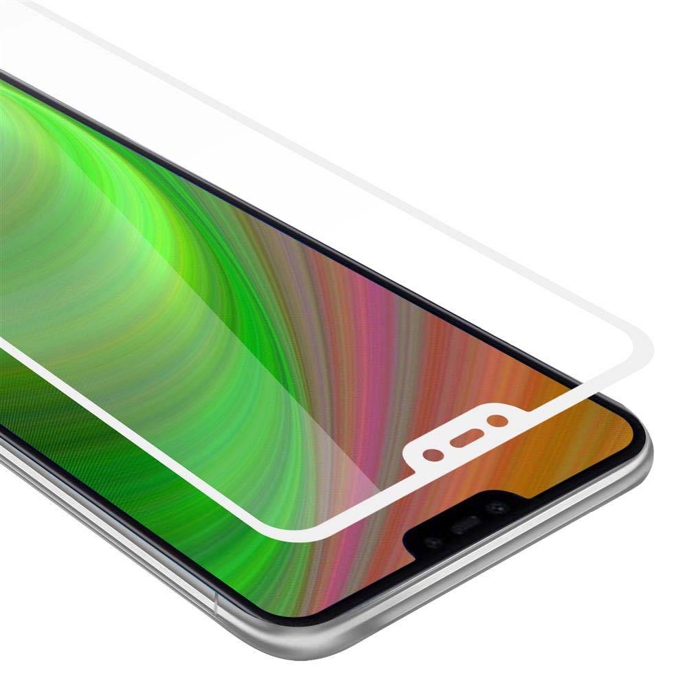 Cadorabo Panzerfolie für Xiaomi Mi 8 Lite Schutzfolie in Weiß Vollbild Folie Tempered Display Schutzglas