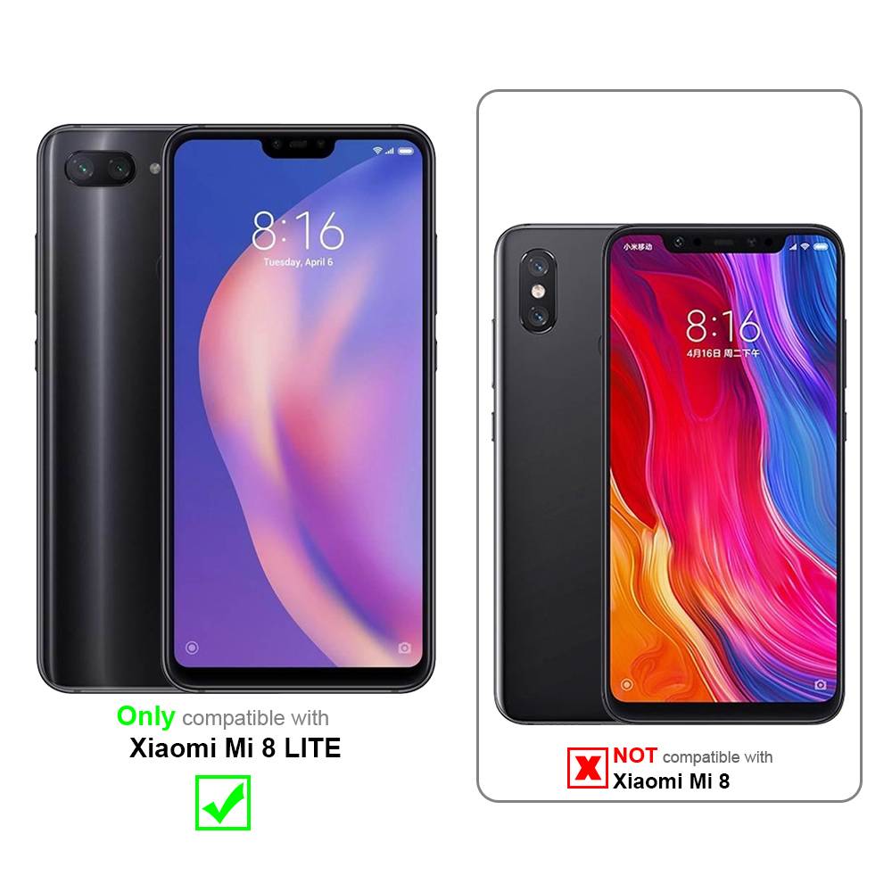 Cadorabo Panzerfolie für Xiaomi Mi 8 Lite Schutzfolie in Weiß Vollbild Folie Tempered Display Schutzglas